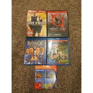 Mixed DVD Lot (2 NEW SEALED) Blu-Ray Hot Fuzz Suspect Zero Disney Space Warriors